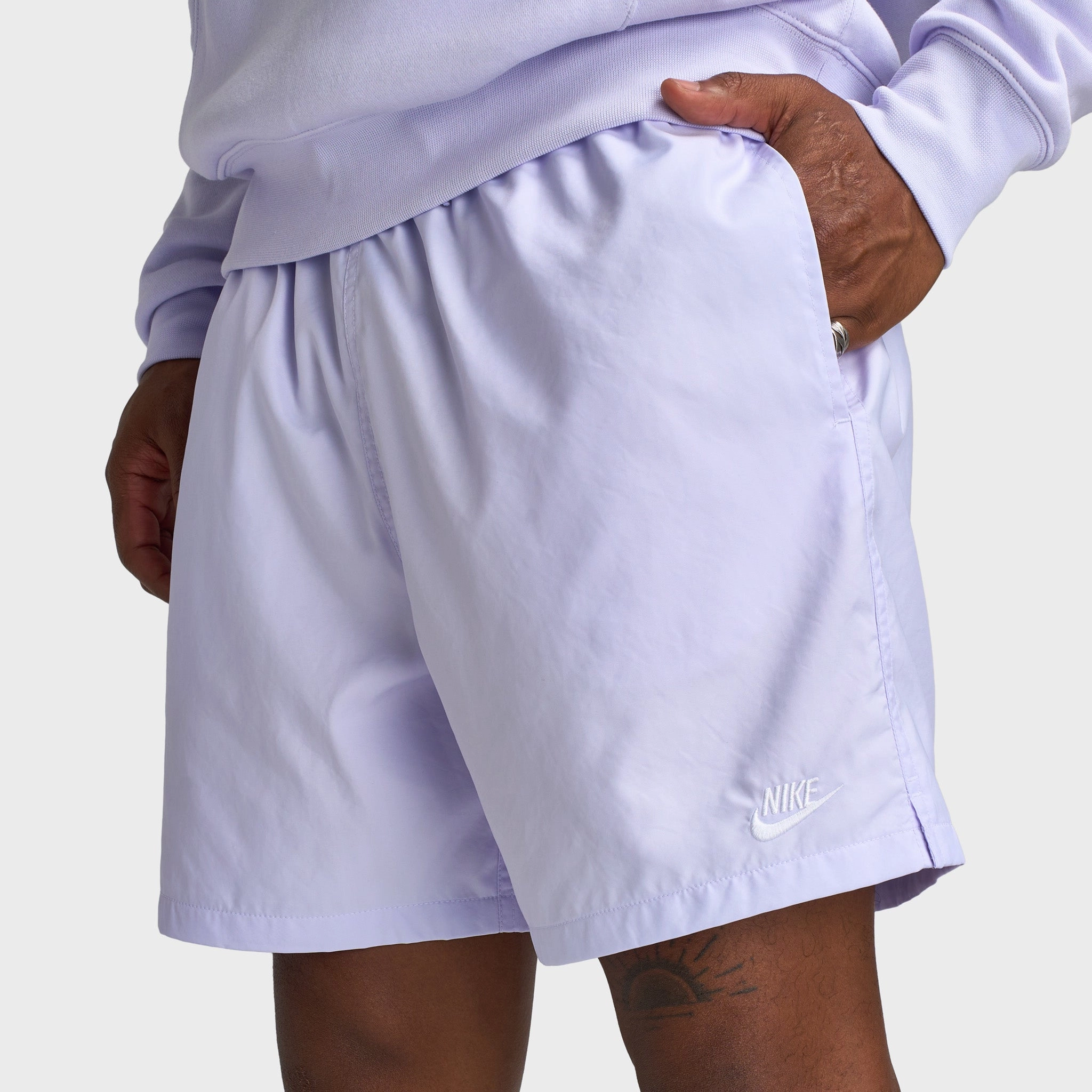 Nike Club Flow Shorts Amethyst Tint / White Mid - rise Odor-resistant