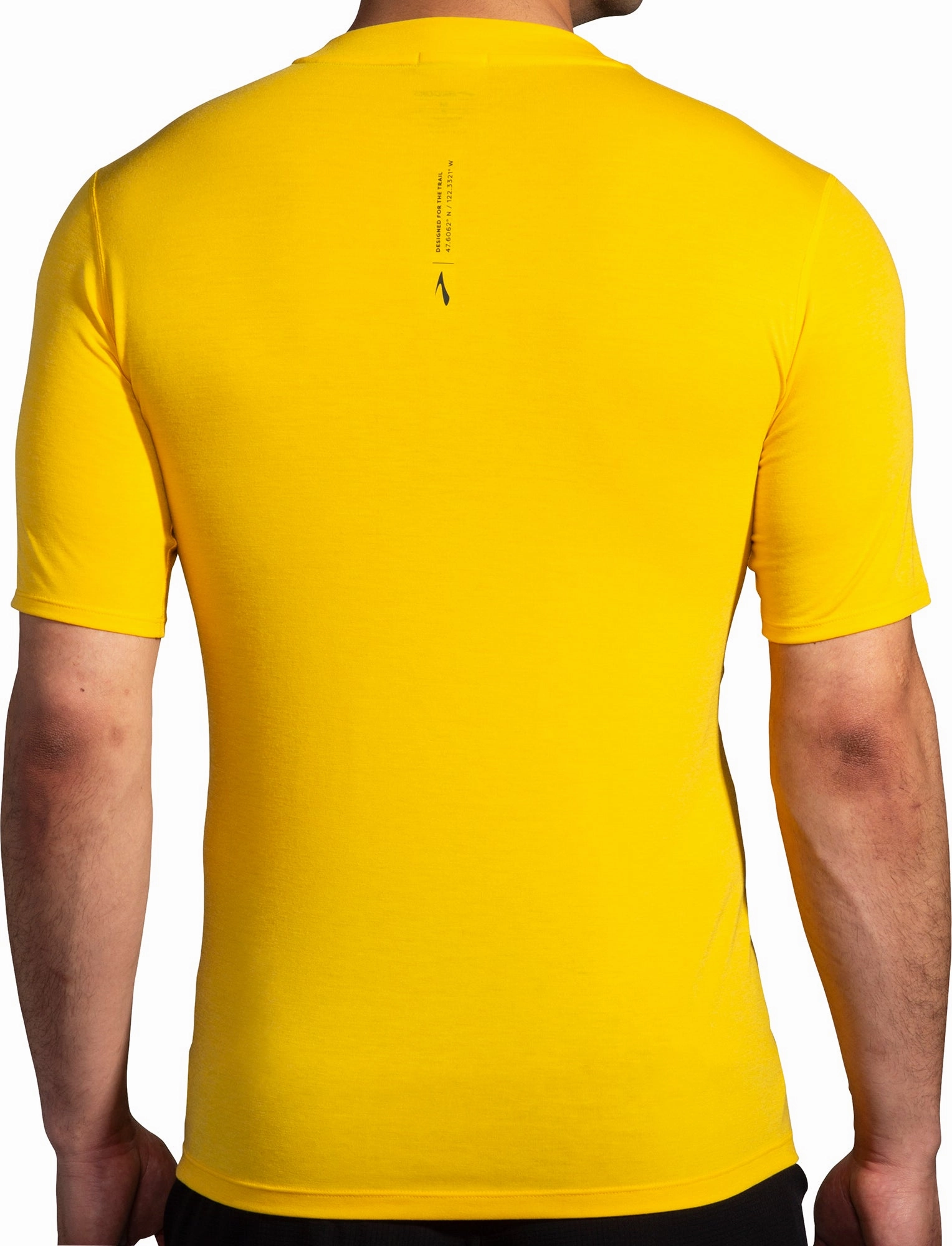 DoubleStitchedHem Brooks High Point Short Sleeve Mens Running Top - Yellow