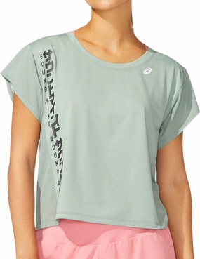 Soft Brushed Finish Asics SMSB Short Sleeve Womens Running Top - Grey