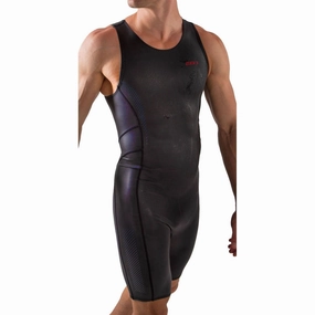 DoubleLayered Collar Zone3 Neoprene Kneeskin Mens Wetsuit - Black